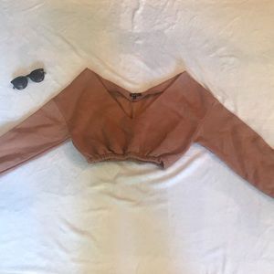 Cropped off the shoulder sweatshirt